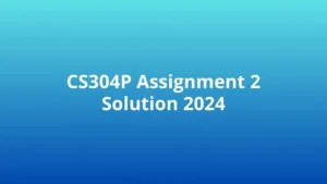 CS304p Assignment 2 Solution